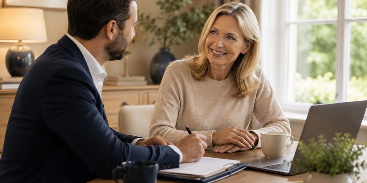 Woman reviewing her estate plan with a professional adviser.